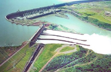 The Itaipu dam on the Parana river