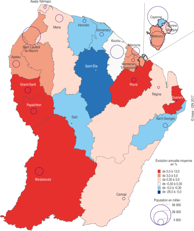 évolution de la population guyane