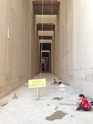 travaux de la passe à poissons - barrage de Xayaburi