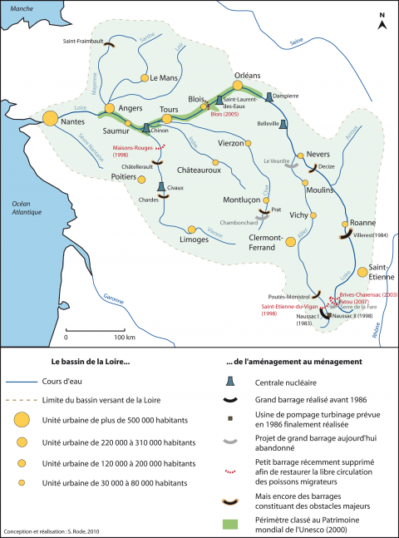 Carte bassin de la Loire aménagée