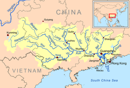 CHINEZhujiangrivermap