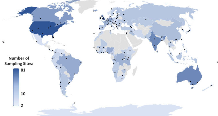 Location of studied rivers and catchments