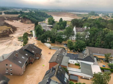 Inondations à Erftstadt-Blessem, près de Cologne, juin 2021 (